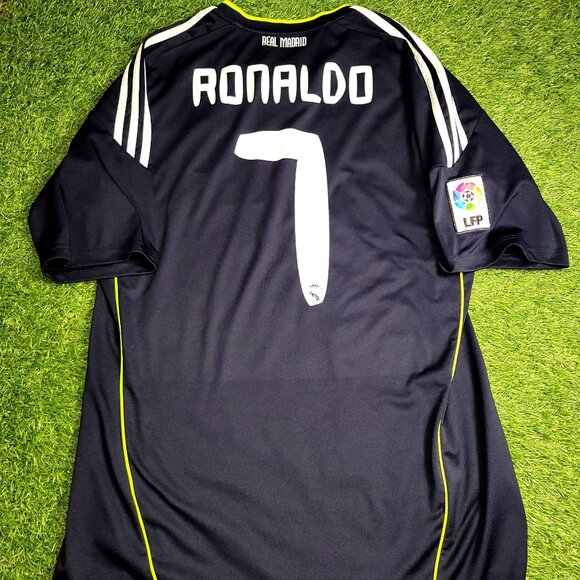 Cristiano Ronaldo Real Madrid 2010 2011 Away Soccer Jersey Shirt L SKU# P95985 - Picture 1 of 7